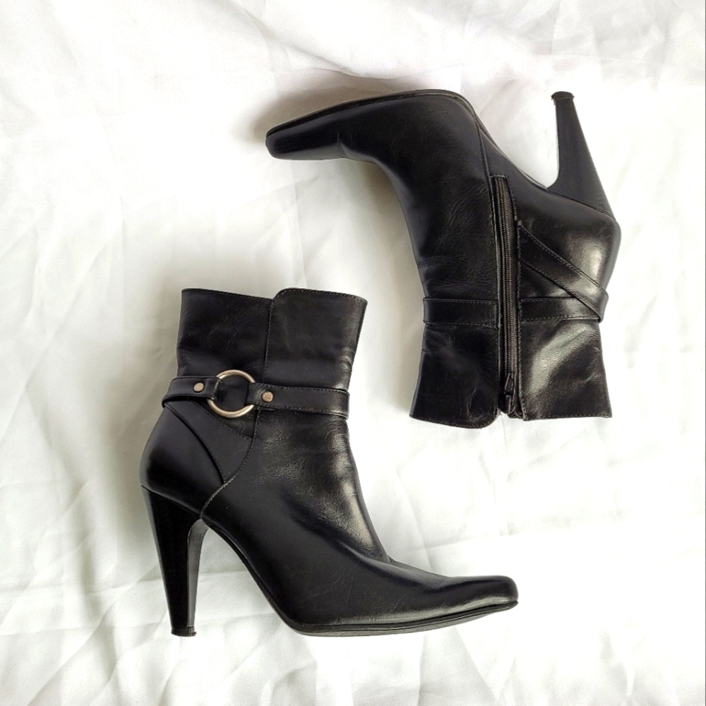 Pointy toe high heel booties